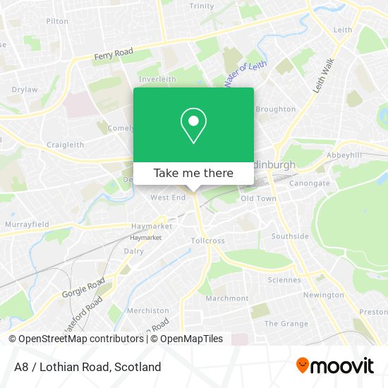 A8 / Lothian Road map
