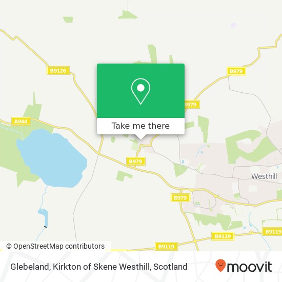 Glebeland, Kirkton of Skene Westhill map