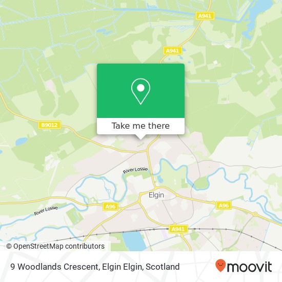 9 Woodlands Crescent, Elgin Elgin map