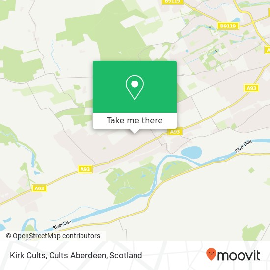 Kirk Cults, Cults Aberdeen map