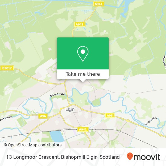 13 Longmoor Crescent, Bishopmill Elgin map