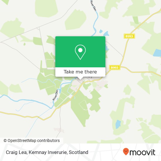 Craig Lea, Kemnay Inverurie map