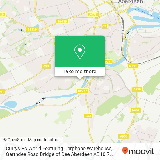 Currys Pc World Featuring Carphone Warehouse, Garthdee Road Bridge of Dee Aberdeen AB10 7 map