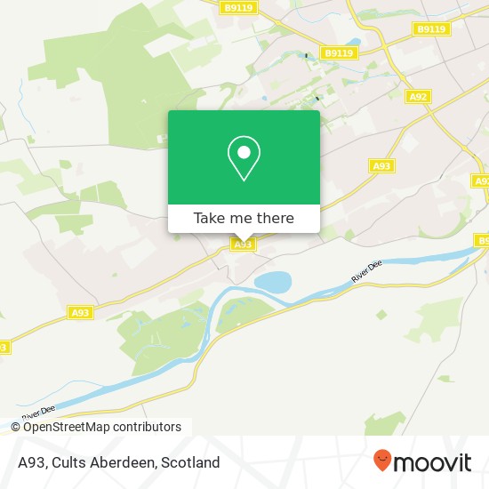 A93, Cults Aberdeen map