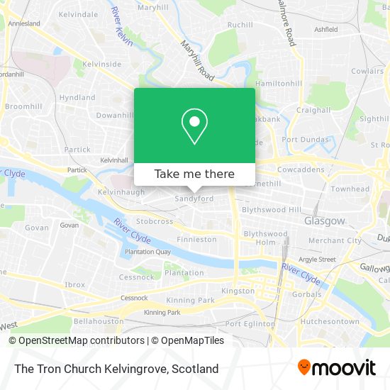 The Tron Church Kelvingrove map