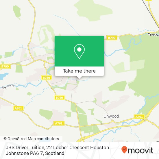 JBS Driver Tuition, 22 Locher Crescent Houston Johnstone PA6 7 map