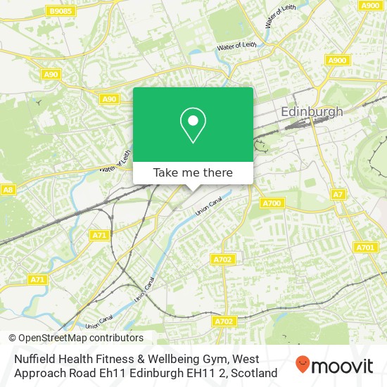 Nuffield Health Fitness & Wellbeing Gym, West Approach Road Eh11 Edinburgh EH11 2 map