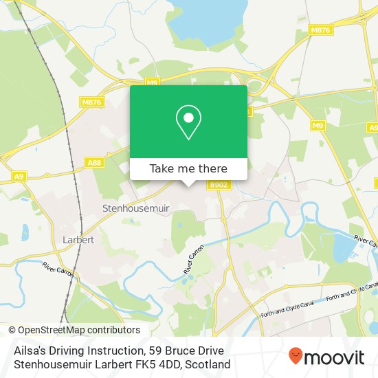Ailsa's Driving Instruction, 59 Bruce Drive Stenhousemuir Larbert FK5 4DD map