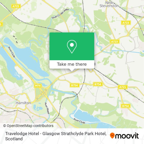 Travelodge Hotel - Glasgow Strathclyde Park Hotel map