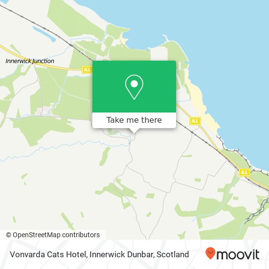 Vonvarda Cats Hotel, Innerwick Dunbar map