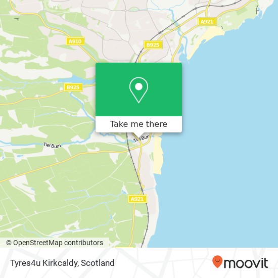 Tyres4u Kirkcaldy map