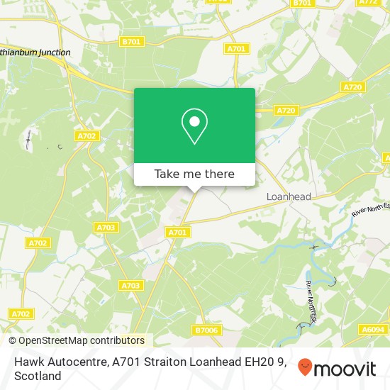 Hawk Autocentre, A701 Straiton Loanhead EH20 9 map