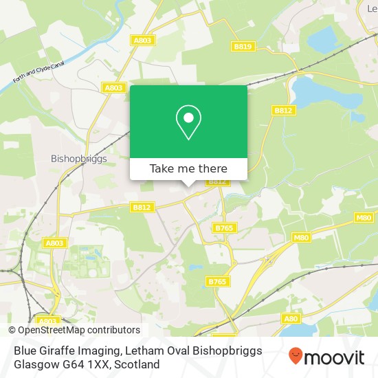 Blue Giraffe Imaging, Letham Oval Bishopbriggs Glasgow G64 1XX map