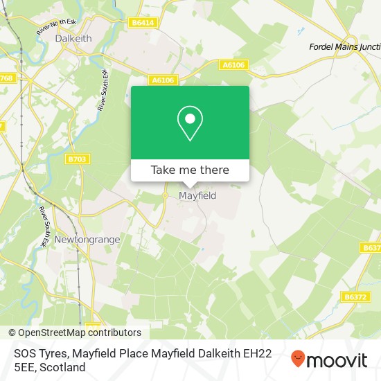 SOS Tyres, Mayfield Place Mayfield Dalkeith EH22 5EE map