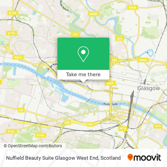 Nuffield Beauty Suite Glasgow West End map