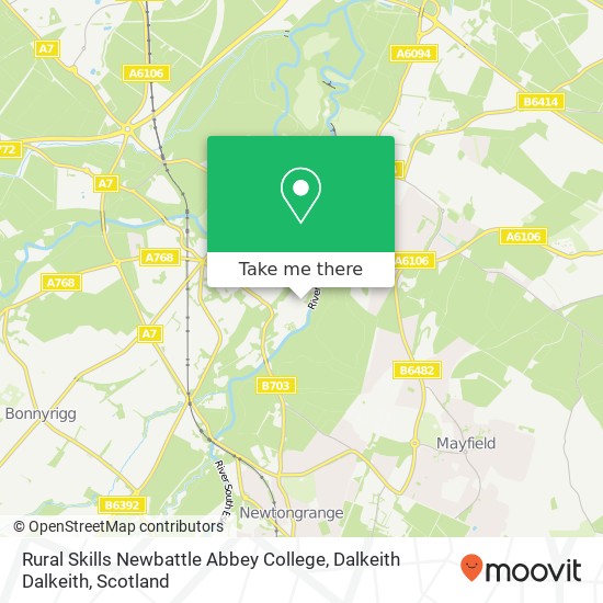 Rural Skills Newbattle Abbey College, Dalkeith Dalkeith map