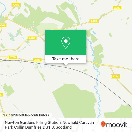 Newton Gardens Filling Station, Newfield Caravan Park Collin Dumfries DG1 3 map