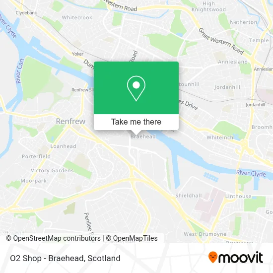 O2 Shop - Braehead map