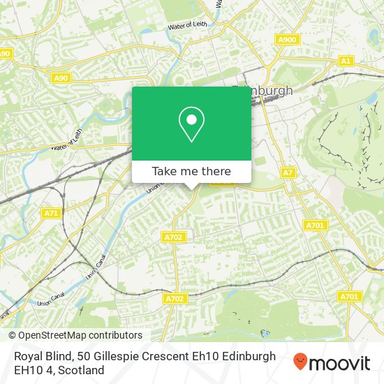 Royal Blind, 50 Gillespie Crescent Eh10 Edinburgh EH10 4 map