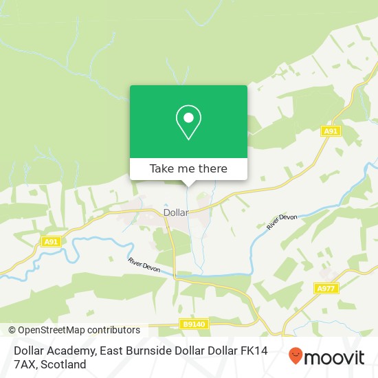 Dollar Academy, East Burnside Dollar Dollar FK14 7AX map