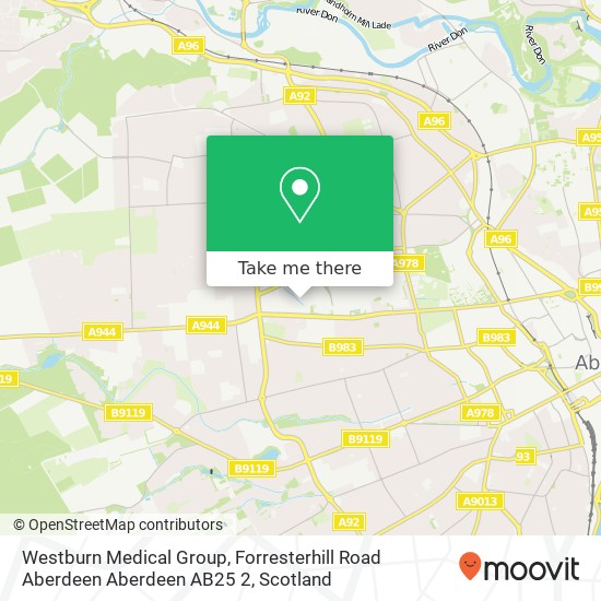 Westburn Medical Group, Forresterhill Road Aberdeen Aberdeen AB25 2 map