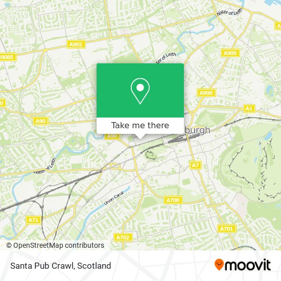 Santa Pub Crawl map