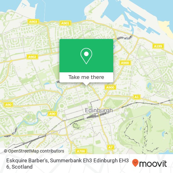 Eskquire Barber's, Summerbank Eh3 Edinburgh EH3 6 map