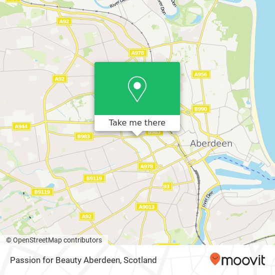 Passion for Beauty Aberdeen map