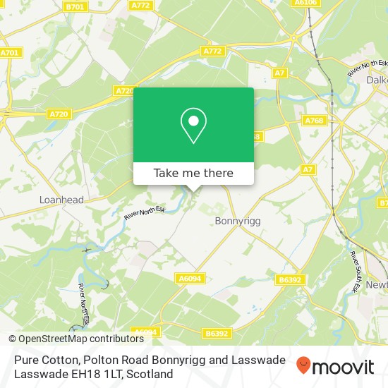 Pure Cotton, Polton Road Bonnyrigg and Lasswade Lasswade EH18 1LT map