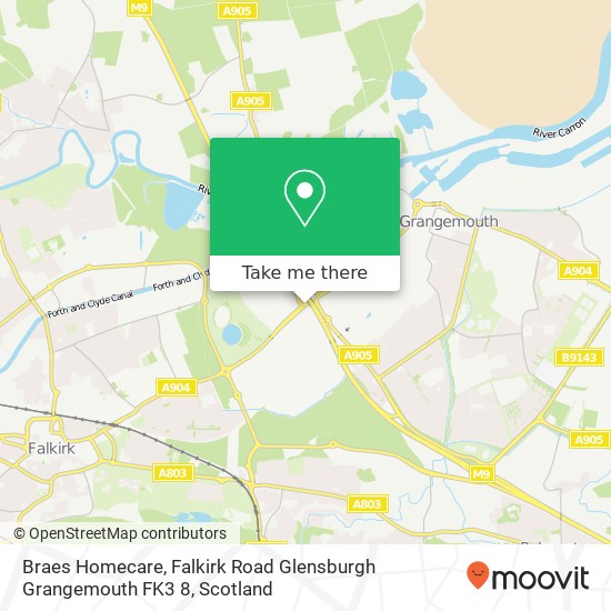 Braes Homecare, Falkirk Road Glensburgh Grangemouth FK3 8 map