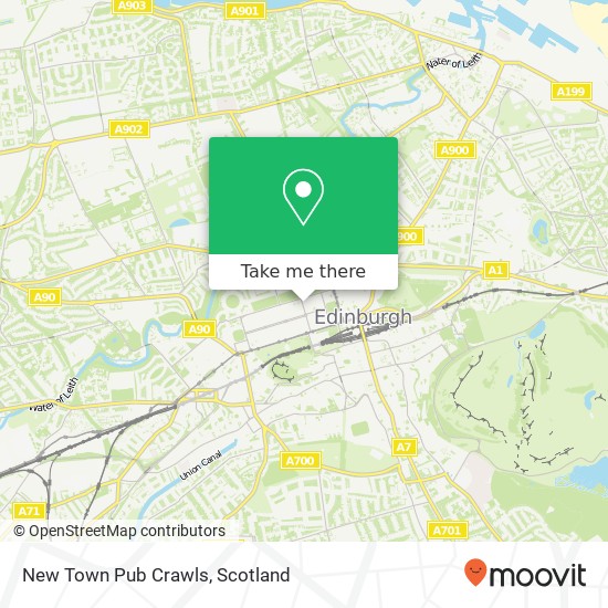 New Town Pub Crawls map