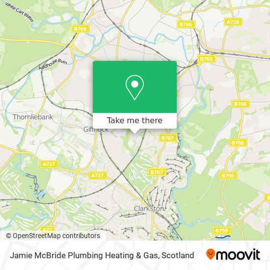 Jamie McBride Plumbing Heating & Gas map