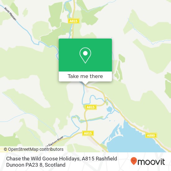 Chase the Wild Goose Holidays, A815 Rashfield Dunoon PA23 8 map