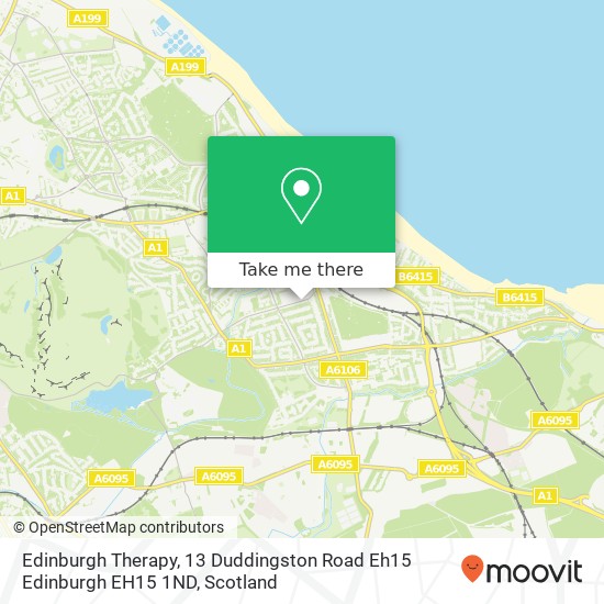 Edinburgh Therapy, 13 Duddingston Road Eh15 Edinburgh EH15 1ND map