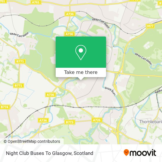 Night Club Buses To Glasgow map