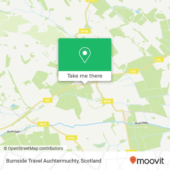 Burnside Travel Auchtermuchty map