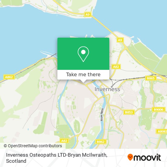 Inverness Osteopaths LTD-Bryan McIlwraith map