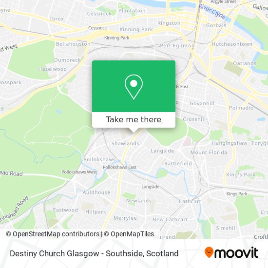 Destiny Church Glasgow - Southside map