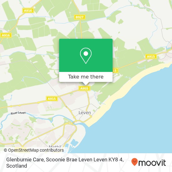 Glenburnie Care, Scoonie Brae Leven Leven KY8 4 map