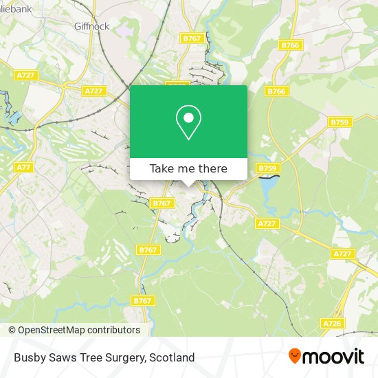 Busby Saws Tree Surgery map