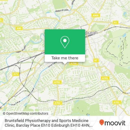 Bruntsfield Physiotherapy and Sports Medicine Clinic, Barclay Place Eh10 Edinburgh EH10 4HN map