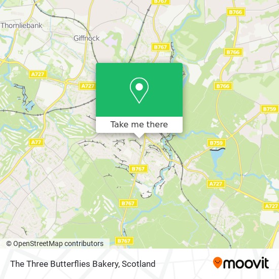 The Three Butterflies Bakery map