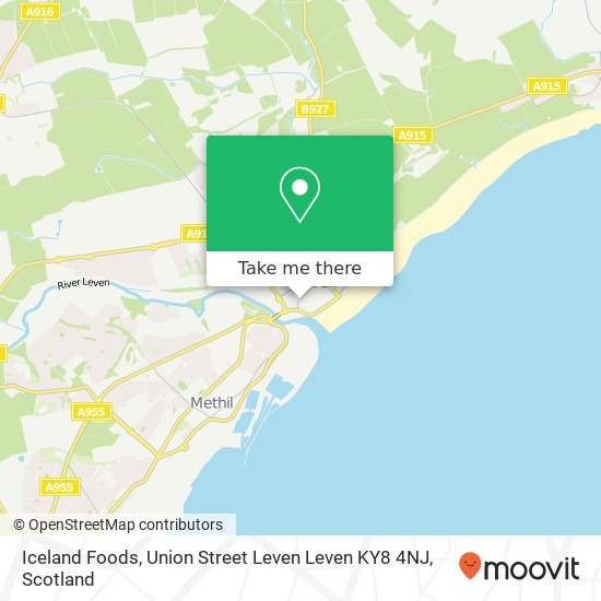 Iceland Foods, Union Street Leven Leven KY8 4NJ map