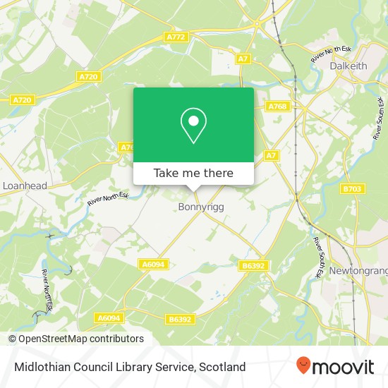 Midlothian Council Library Service map