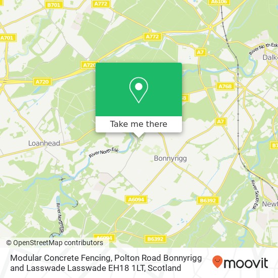 Modular Concrete Fencing, Polton Road Bonnyrigg and Lasswade Lasswade EH18 1LT map