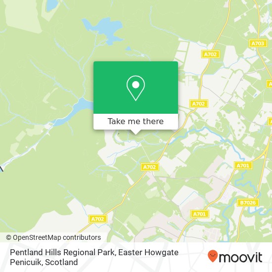 Pentland Hills Regional Park, Easter Howgate Penicuik map