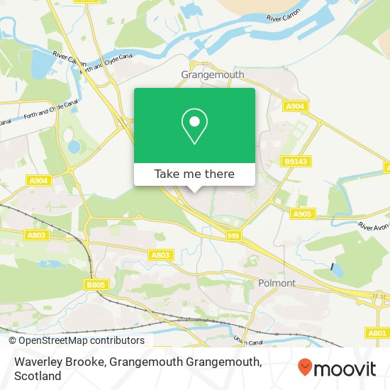 Waverley Brooke, Grangemouth Grangemouth map
