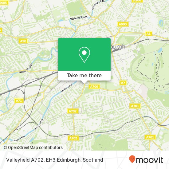 Valleyfield A702, EH3 Edinburgh map