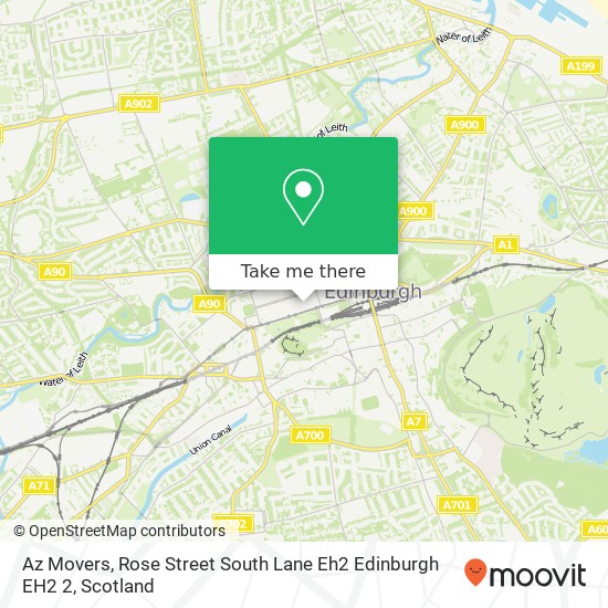 Az Movers, Rose Street South Lane Eh2 Edinburgh EH2 2 map