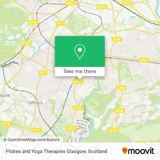 Pilates and Yoga Therapies Glasgow map